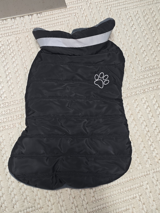 Other - Black Dog Puffer Jacket with Reflective Trim - Unbranded